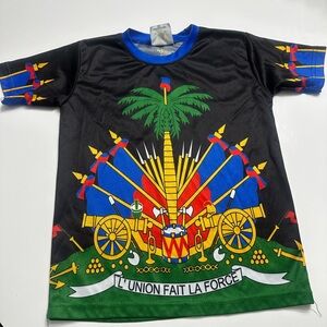 Haiti Coat of Arms Black Child Shirt - Size YS